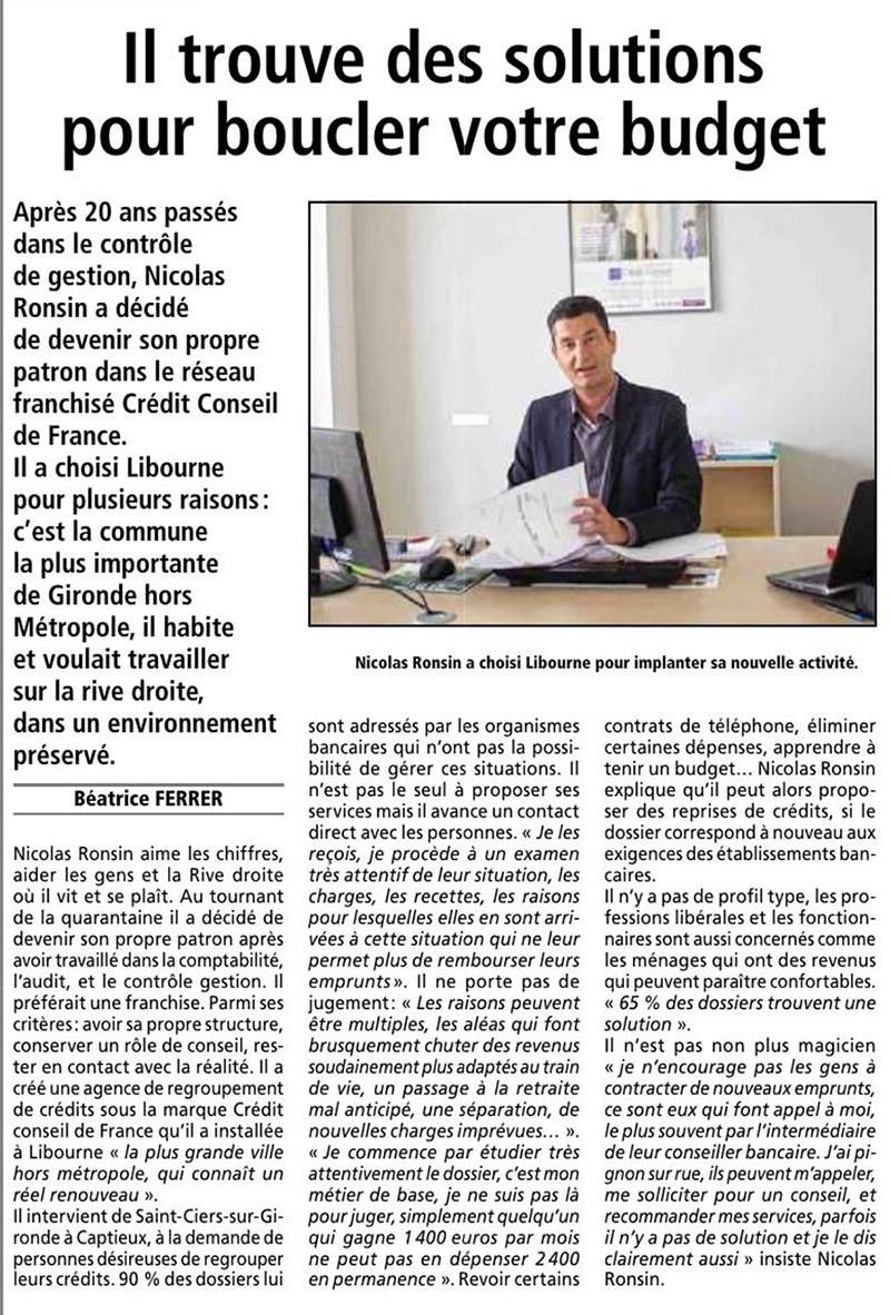 Interview de Nicolas Ronsin, franchisé implanté à Libourne - via Le Resistant